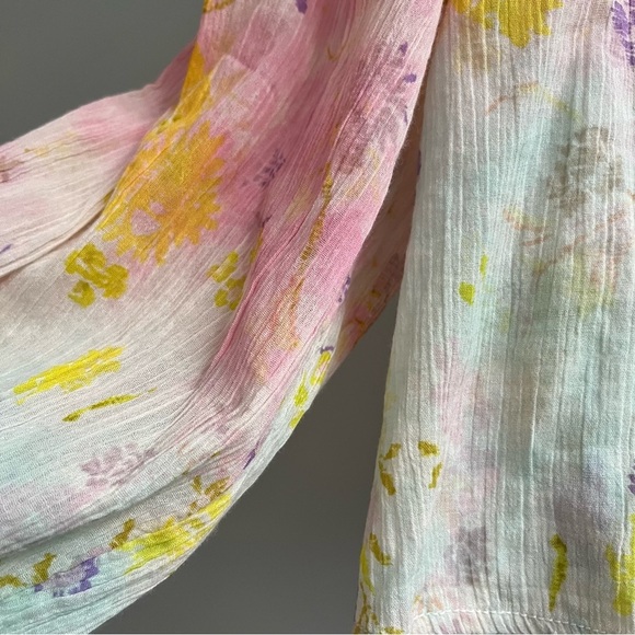 Anthroplogie X Pilcro Tavi Pink Pastel Floral Lightweight Blouse Small - Picture 13 of 16